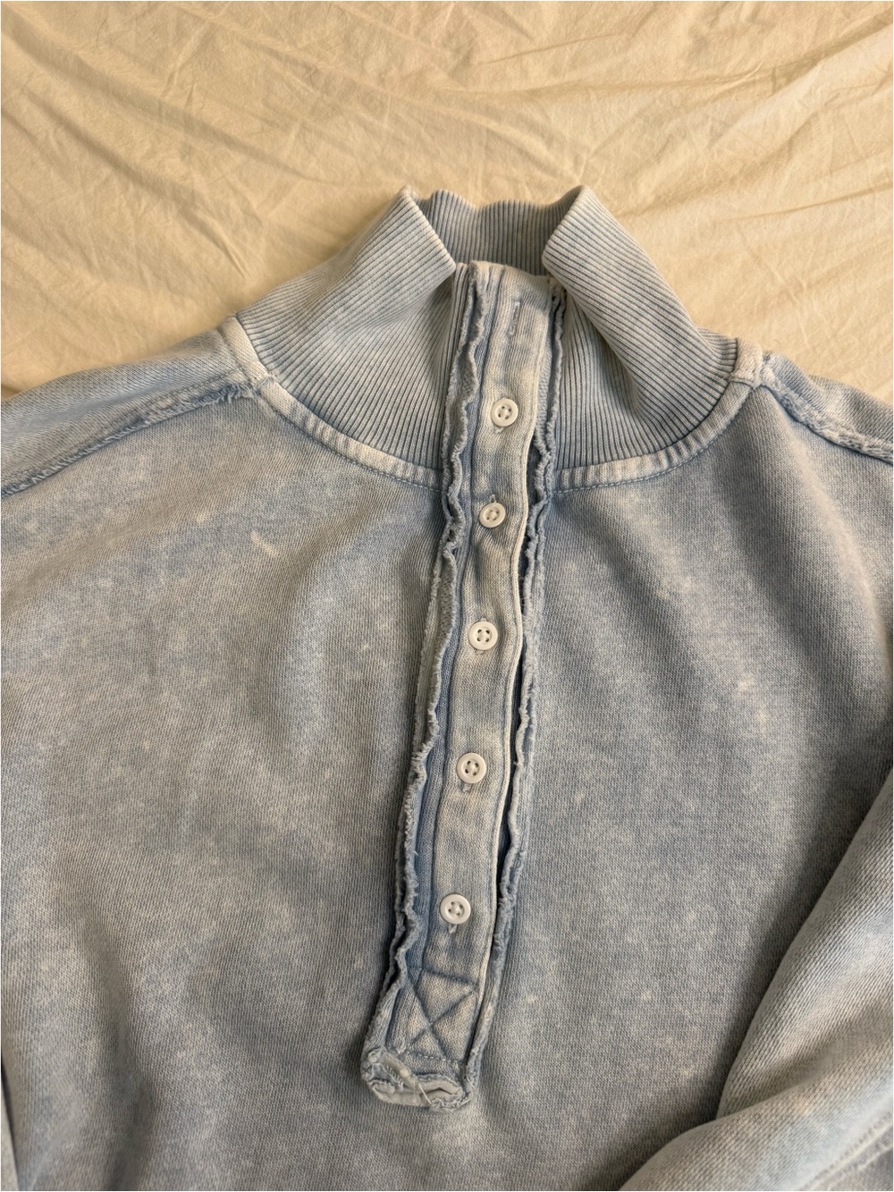 Light Blue Oversized Pullover Sweatshirt - Picture 3 of 4